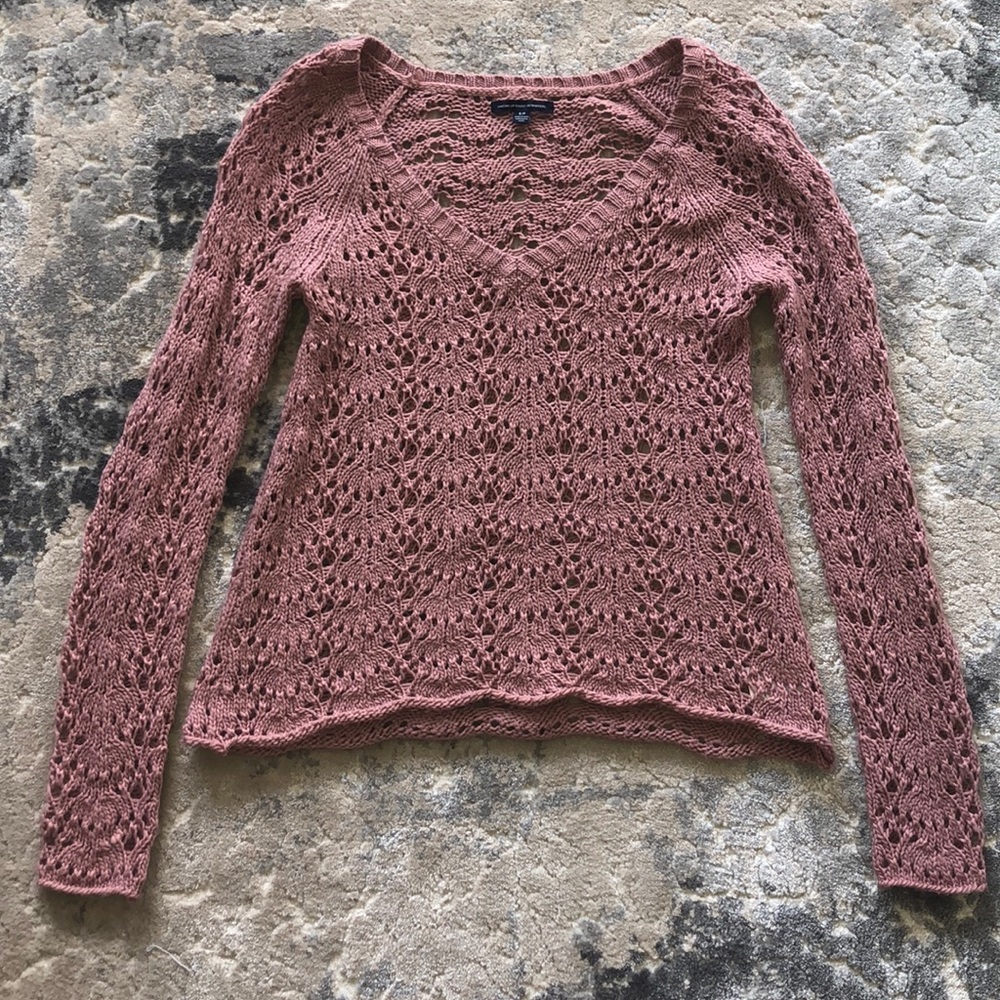 pink knit sweater